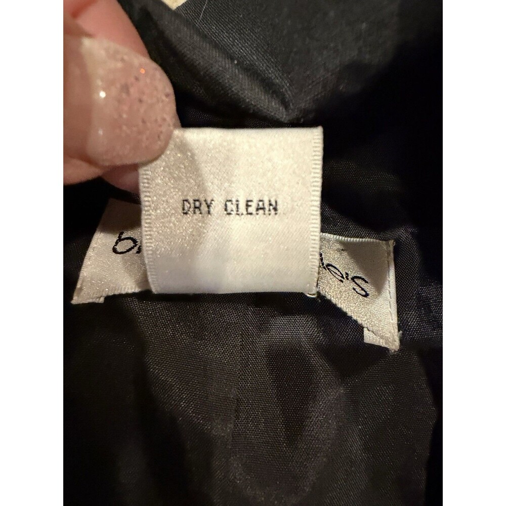 Bloomingdale’s Silk Long Black Floral Embroidered Jacket Coat Size 4 - Picture 10 of 10